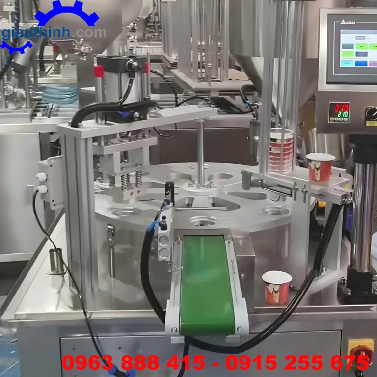Máy chiết rót hàn miệng cốc