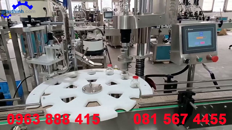 Máy chiết rót vặn nắp chai thuốc thú y